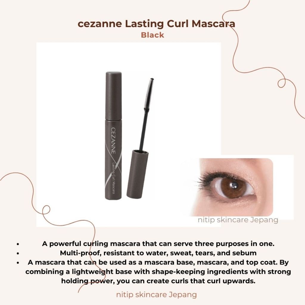 PO Jepang-- cezanne lasting curl mascara, cezanne volume lash mascara, cezanne