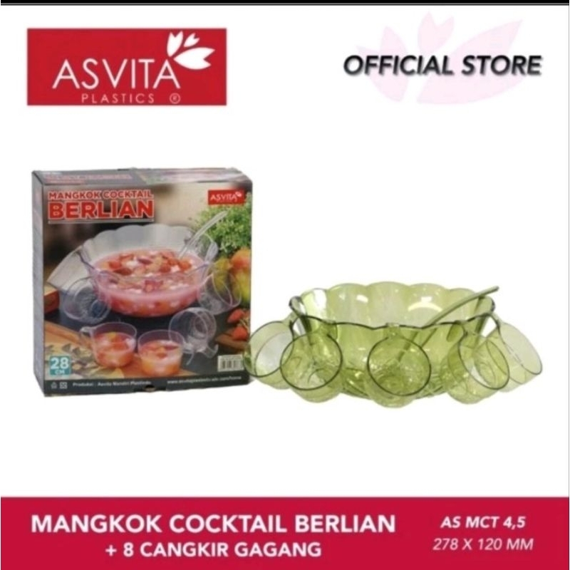 Mangkok Cocktail Berlian/ Wadah Tempat Es Buah Asvita Plastik