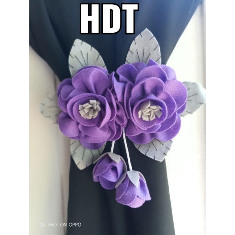 IKAT GORDEN BUNGA MAWAR JUNTAI/pengikat gorden bunga mawar