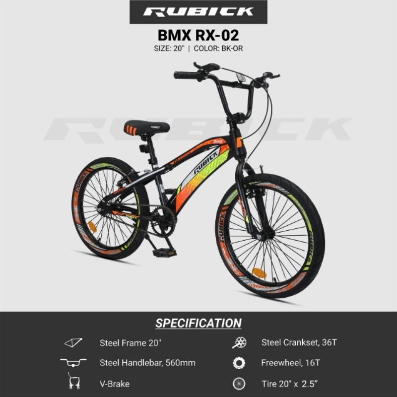 BMX RUBICK 20 INCH RX-02 UNTUK ANAK USIA 6-12TAHUN