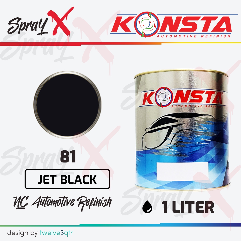 KONSTA NC SOLID JET BLACK 81 / HITAM PEKAT #81 1 LITER - CAT DUCO