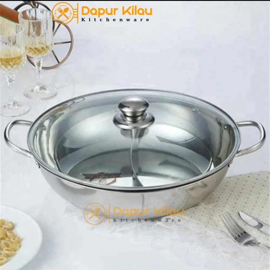 Omicko Panci Shabu Shabu Steamboat 2 Sekat  28cm