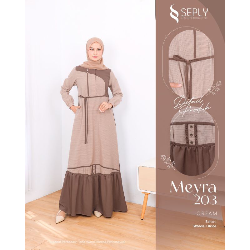 GAMIS SEPLY MEYRA 203 GREY, CREAM / GAMIS SEPLY ORI / GAMIS REMAJA TERBARU / GAMIS DAILY / OUTFIT KU