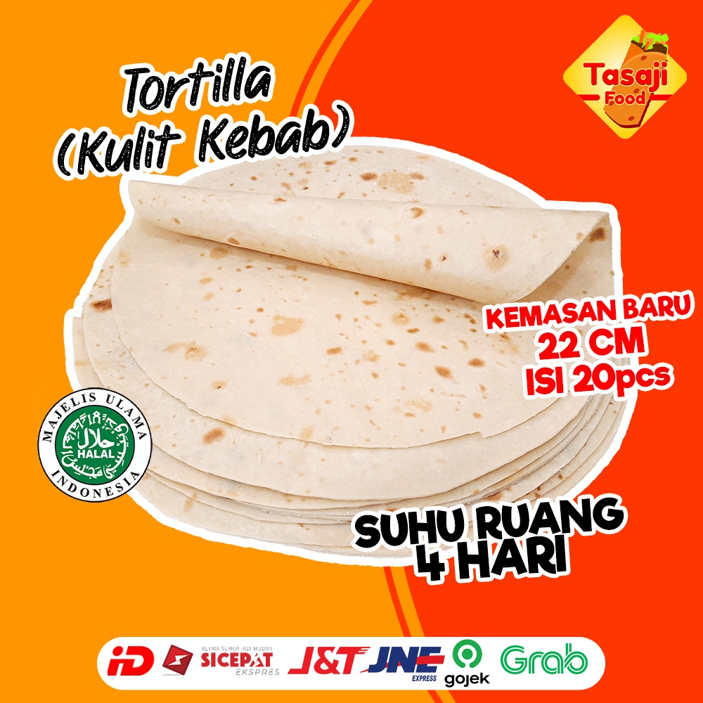 

Tortilla Sedang (kulit kebab) 22cm Isi 20 Pcs Frozen Makanan Beku Frozen Food