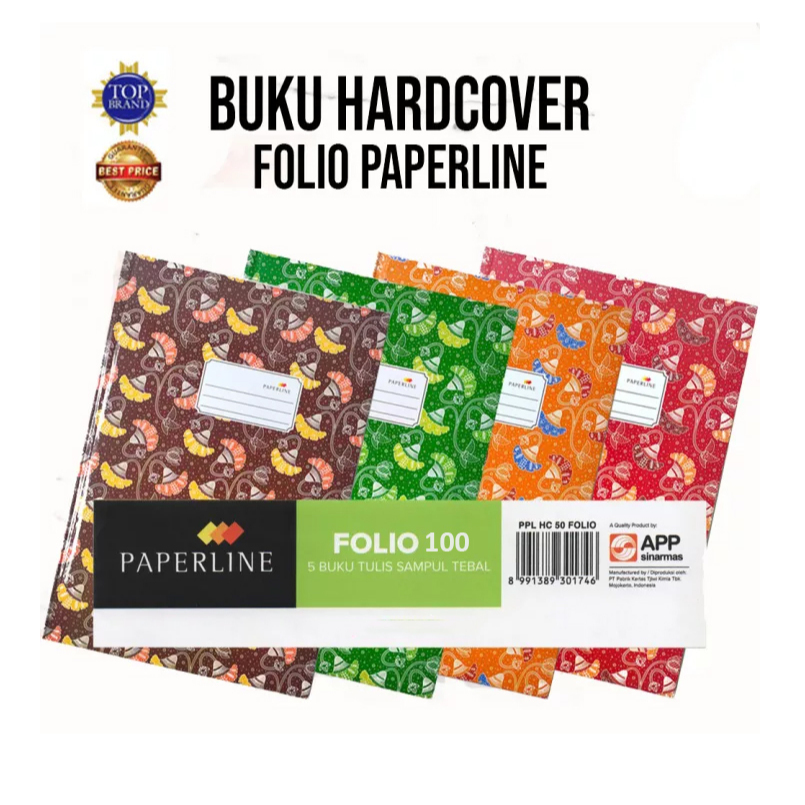 

BUKU TULIS HARCOVER PAPERLINE FOLIO