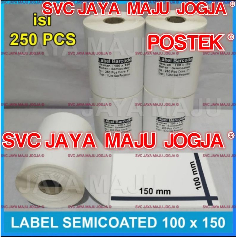

[ POSTEK ] 100 X 150 - 1 LINE SEMICOATED - FACE OUT - ISI 250 PCS || CORE 1" || LABEL BARCODE THERMAL TRANSFER PAKAI RIBBON - KERTAS STICKER RESI A6 || 100X150 - POSTEK - C168 C 168 G2108 G 2108 I-Series I Series