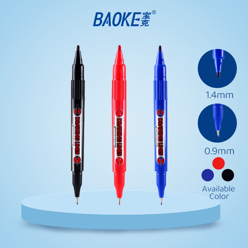 

BAOKE Spidol Permanen Isi ulang 2 tips Penanda Berbasis Minyak untuk Menggambar Seni MP2920