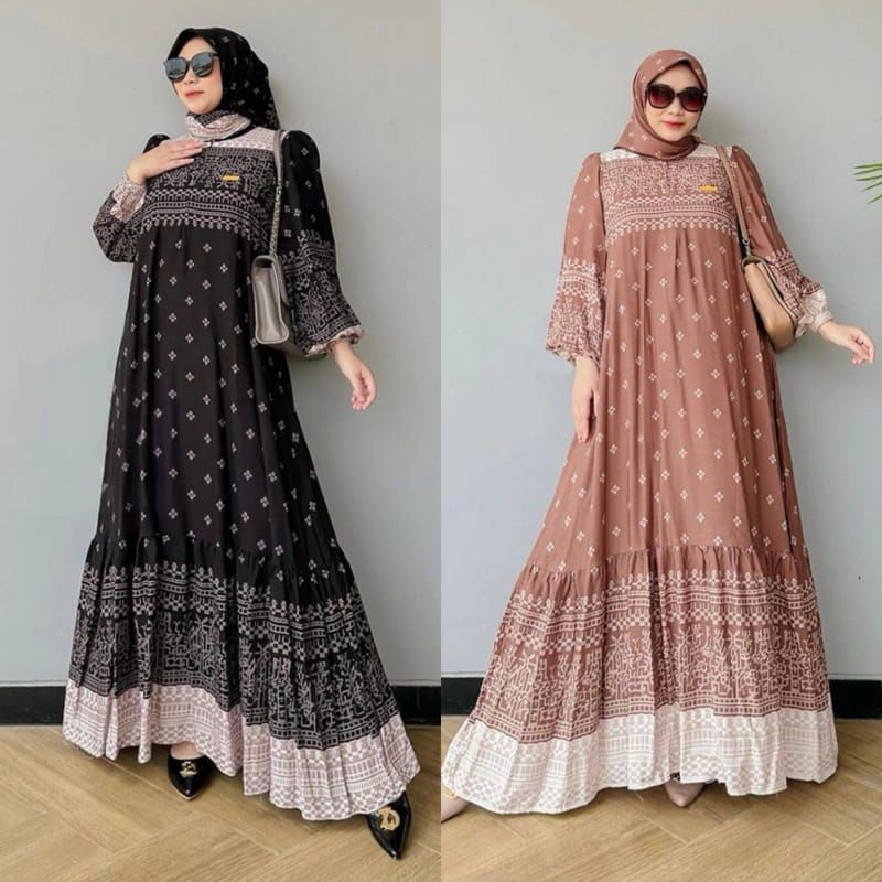 Gamis Rayon Hijab 100ribu dapet hijab syar'i