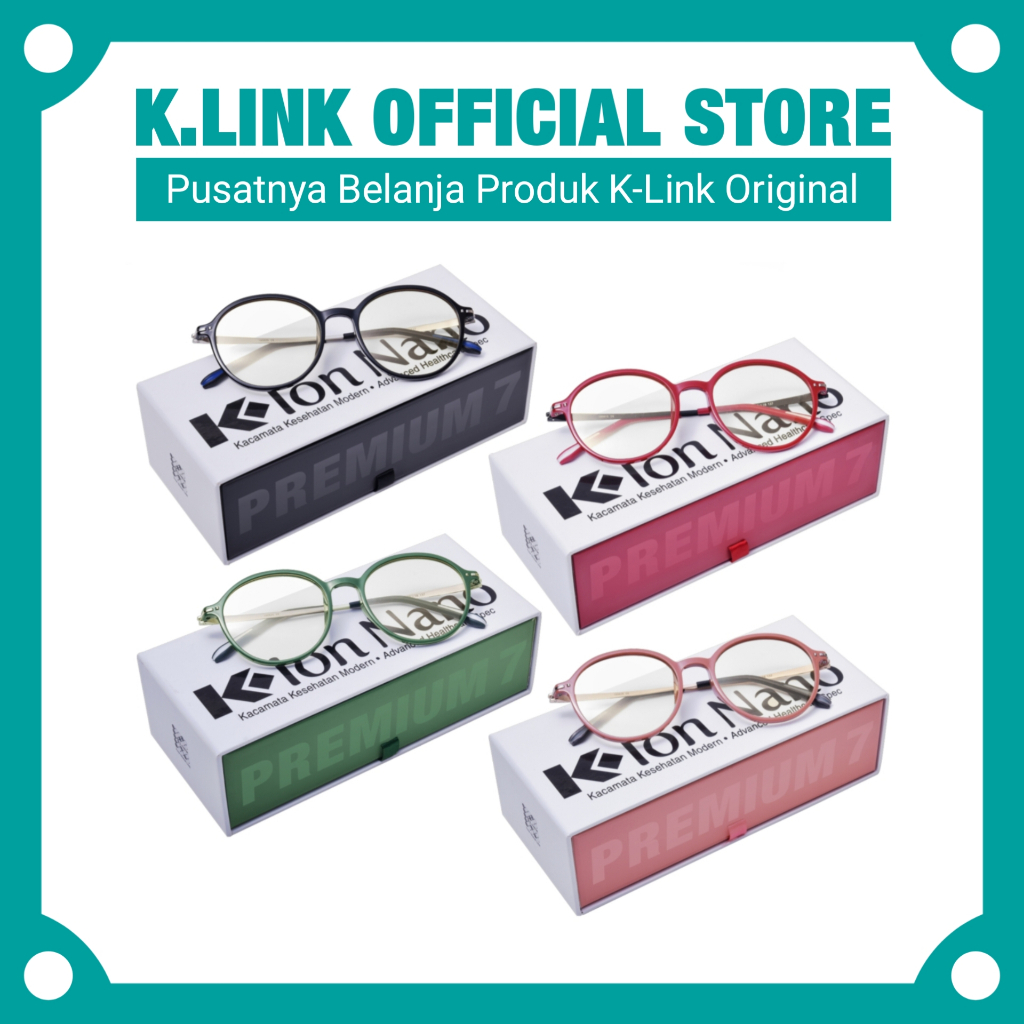 Klink K Link Asli Kacamata  K Ion Nano Premium 7 Kaca Mata Anti Radiasi UV Terapi Kesehatan Original