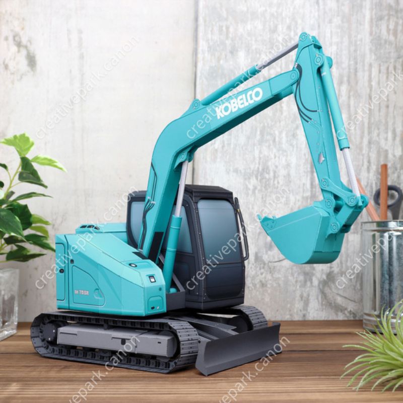 Lembaran pola papercraft Excavator kobelco (CP-Ah3)