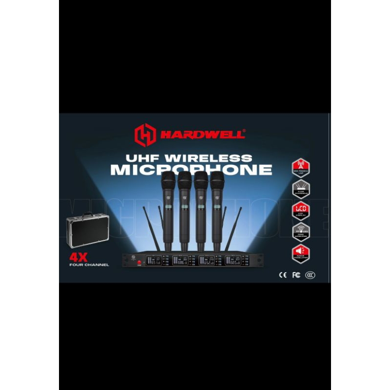 Mic Wireless Hardwell 4X New -- 4buah Mic Handheld/Pegang