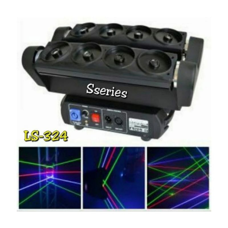 Lampu disco laser ls234 series moving spider laser light RGB fullcolor