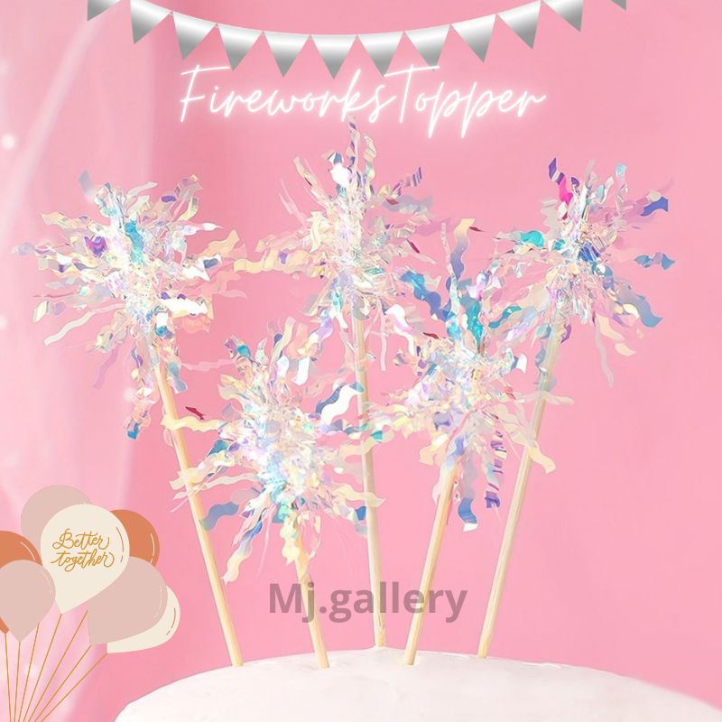 FIREWORKS TOPPER Cake topper hiasan kue cake cupcake kembang api fireworks (mainan) yamama baking
