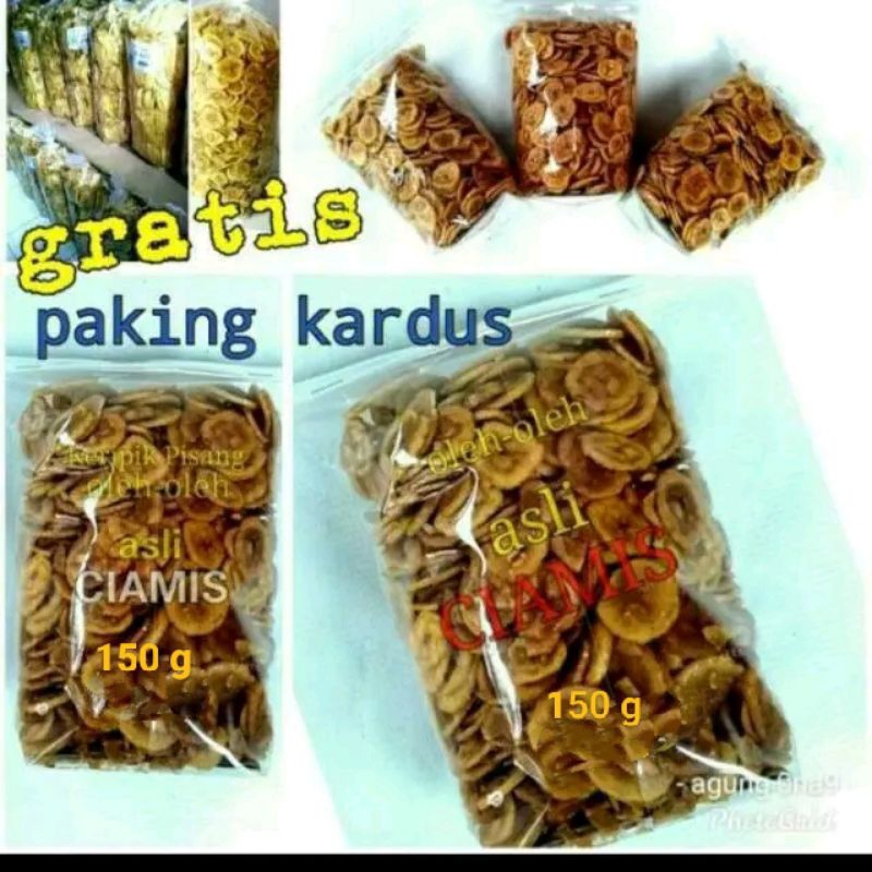 

Keripik pisang asin, makanan kerupuk kripik enak asli Ciamis gratis free packing kardus