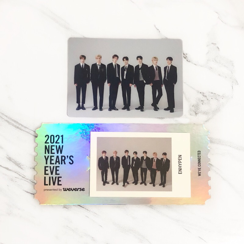 Enhypen Group OT7 Photocard - 2021 NYEL New Year’s Eve Live Special Ticket MPC Funkit