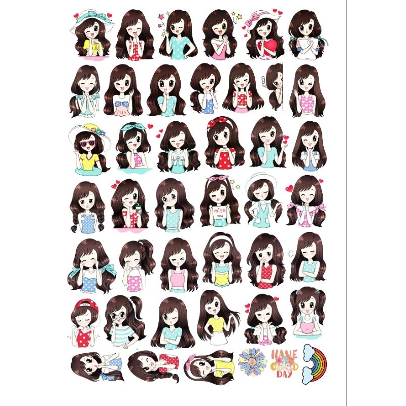 Stiker girl cute/ Stiker Anime / Stiker tumblr /  Planner / Notebook /  Scrapbook