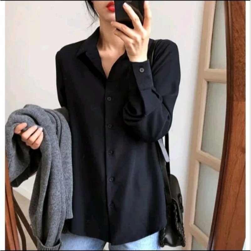 kemeja wanita basic kemeja kasual wanita kemeja kantor wanita kemeja polos putih hitam wanita baju