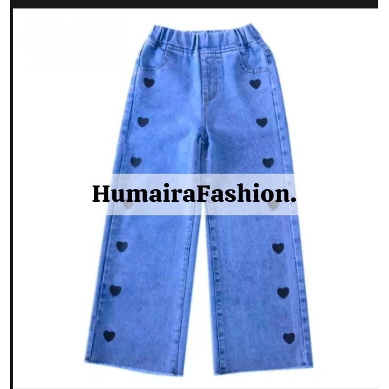 KULOT ANAK TANGGUNG LOVE // CELANA ANAK PEREMPUAN MOTIF LOVE // JEANS ANAK LOVE // JEANS