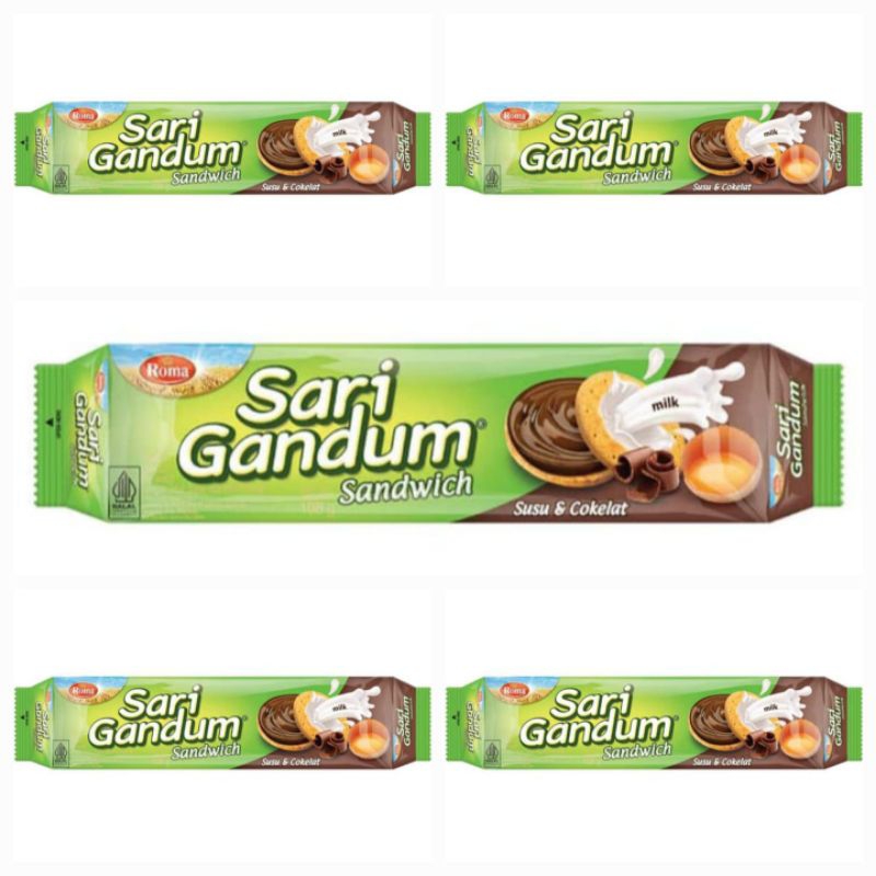 

Roma Sari Gandum Biskuit Sandwich Susu & Cokelat 108 Gr