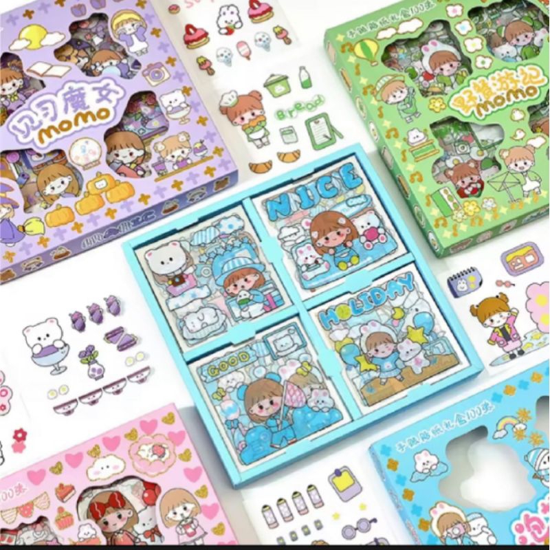 

Stiker momo isi 25 lembar mix warna, stiker korea anti air, stiker lucu