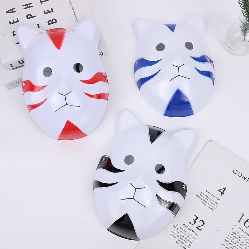 iDk90 Topeng Anime Jepang Cosplay Naruto Cat Anbu Japanese Fox Mask Rubah Uniform Japan Bunsakai