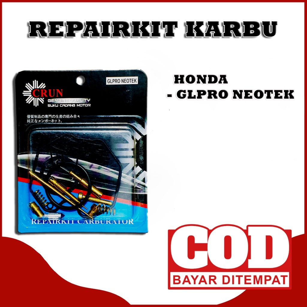 Repairkit Karburator untuk Motor GLPRO NEOTEK merk crun original