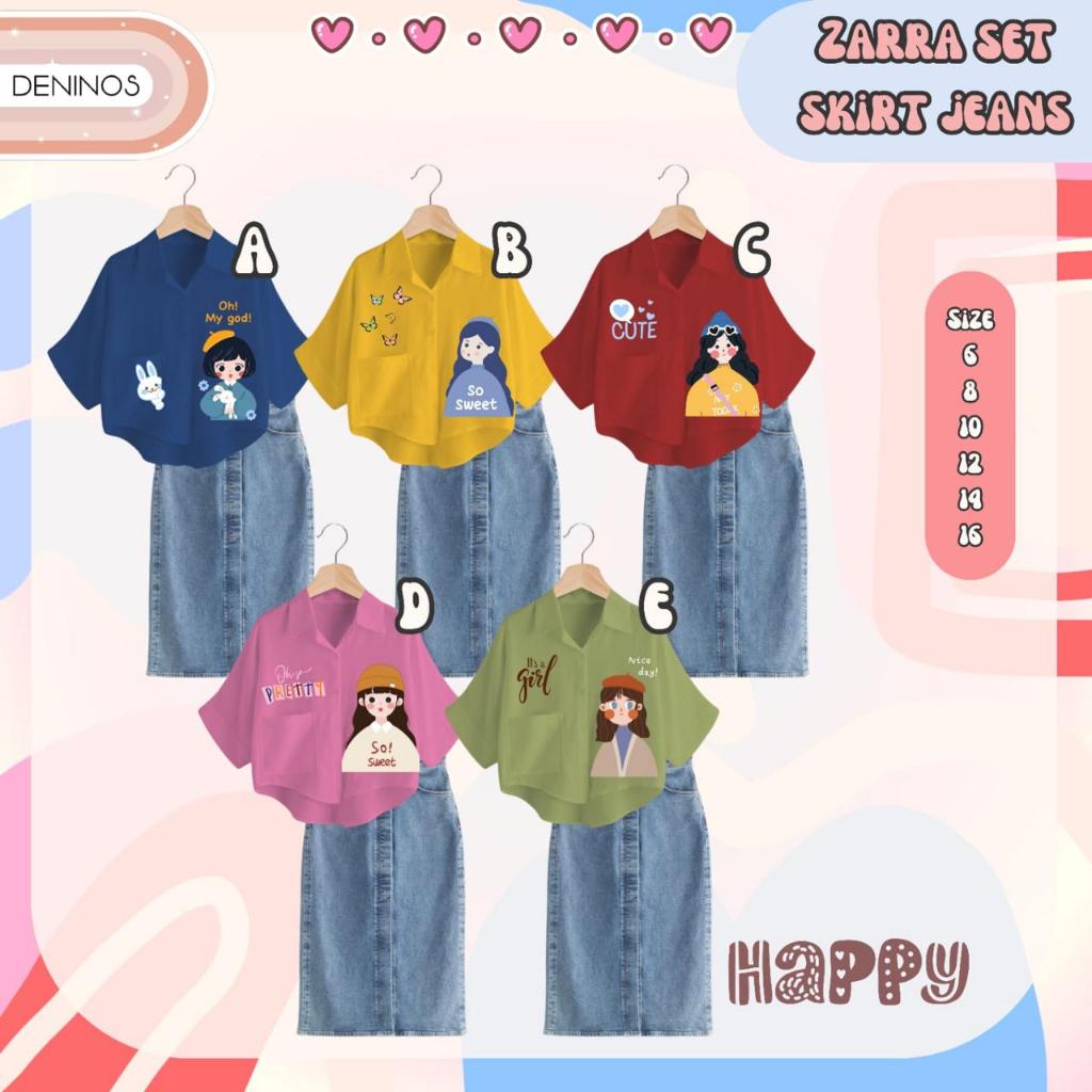 SET ZARRA SET SKIRT JEANS