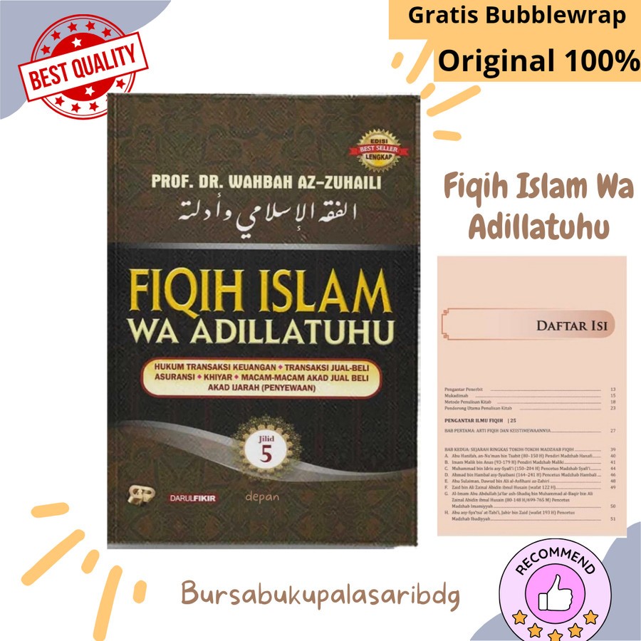 Buku Fiqih Islam Wa Adillatuhu Jilid 5 Fiqh Islam Fikih - Wahbah Az Zuhaili /GemaInsaniPress ORIGINA