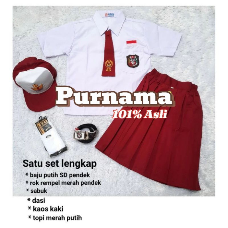 SERAGAM SEKOLAH SD PEREMPUAN SETELAN PENDEK PURNAMA