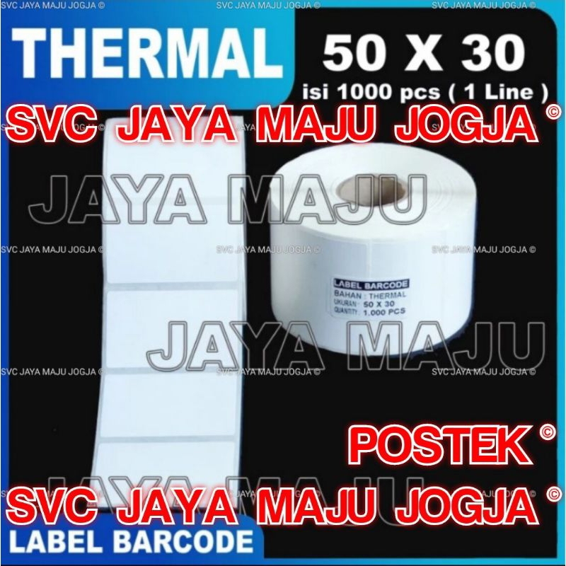 

[ POSTEK ] 50 X 30 - 1 LINE THERMAL - FACE OUT - ISI 1.000 PCS || CORE 1" || LABEL BARCODE DIRECT THERMAL - APOTEK APOTIK LAB LABORATORIUM RESEP OBAT KLINIK RUMAH SAKIT || 50X30 - C168 C 168 G2108 G 2108 I-SERIES - ISI 1000