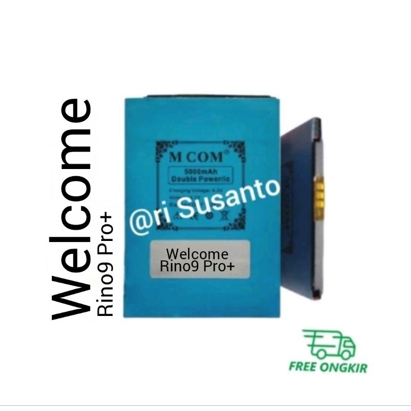Baterai MCOM for Welcome Rino9 Pro+ / Rino 9 Pro Plus Double Power 5000mAh batere batre batrai batte