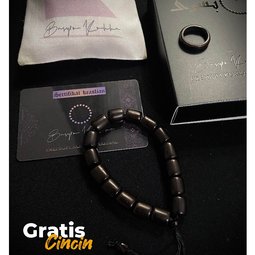 PREMIUM BLACK KOKKA Gelang Kokka Asli 100% motif marjan jumbo