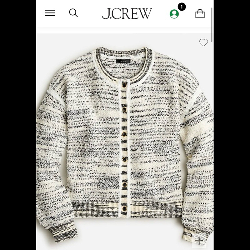 J.Crew Space-Dyed Textured Cardigan Sweater Wanita Size M Preloved Authentic Ori USA