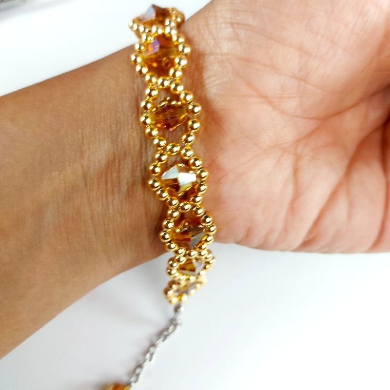 gelang emas manik manik gelang gold gelang anti luntur gelang cantik gelang kristal