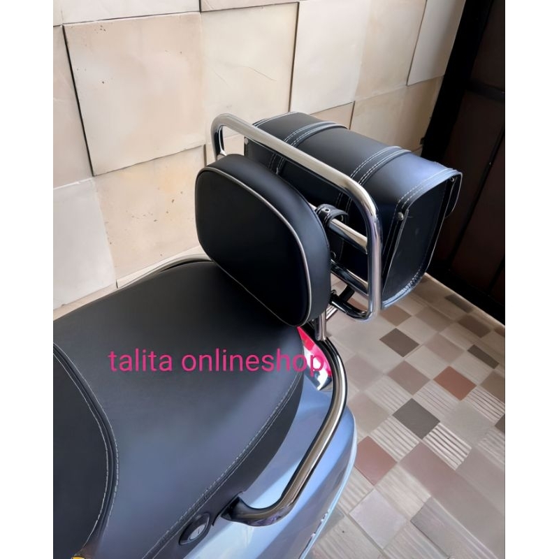 backrack + jok sandaran + tas backrack vespa lx ,vespa s dan lxv