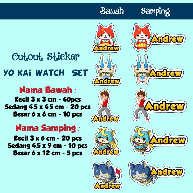 

sticker nama cutout yokai watch
