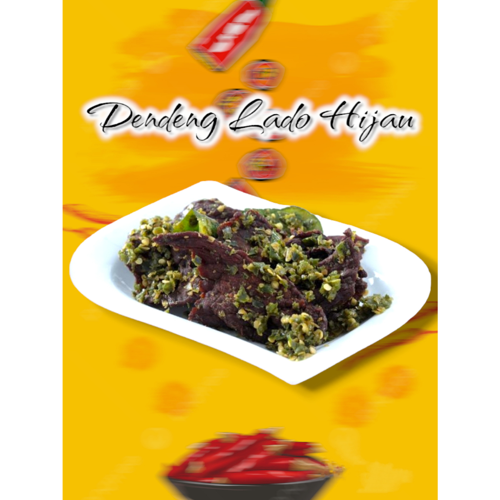 

( 500 gr ) Dendeng Lado Hijau Khas Padang/Dendeng Uni Luti