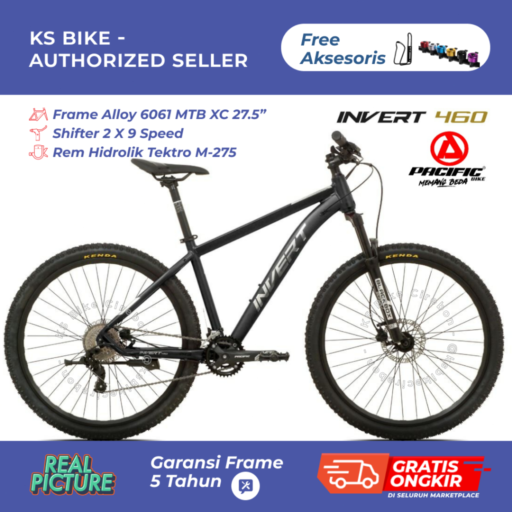 MTB Pacific Invert 460 27.5 Inch Sepeda Gunung Alloy 2 x 9 Speed Rem Hidrolik MTB XC Dewasa Cirebon