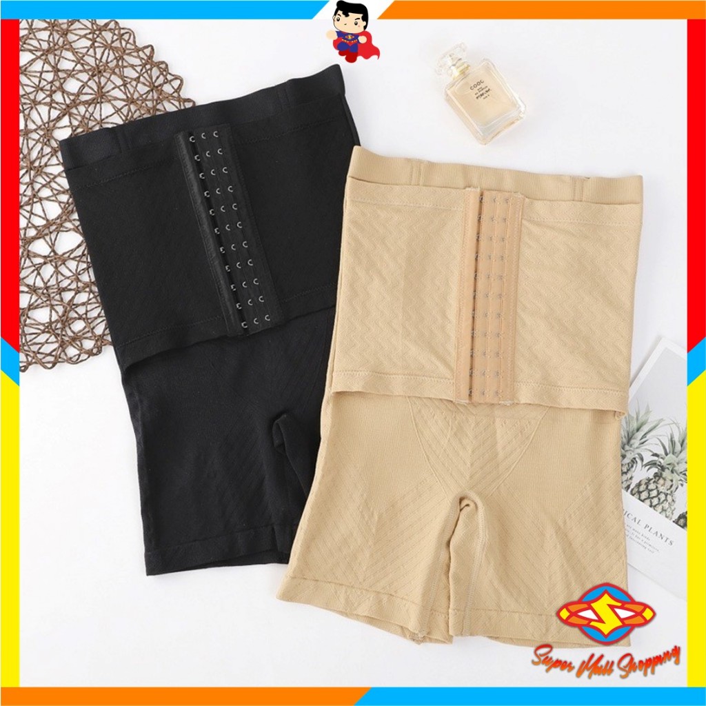 SMS  Korset Pengecil Perut 3 Kait Model Celana Pendek 6960 Highwaist Slim Pelangsing Perut dan Paha 