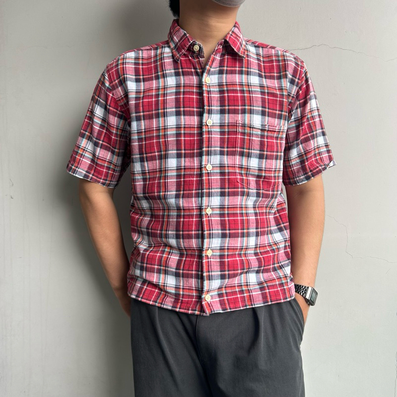 Open Collar Shirt Boxy Kemeja Boxy Vintage Kalcer