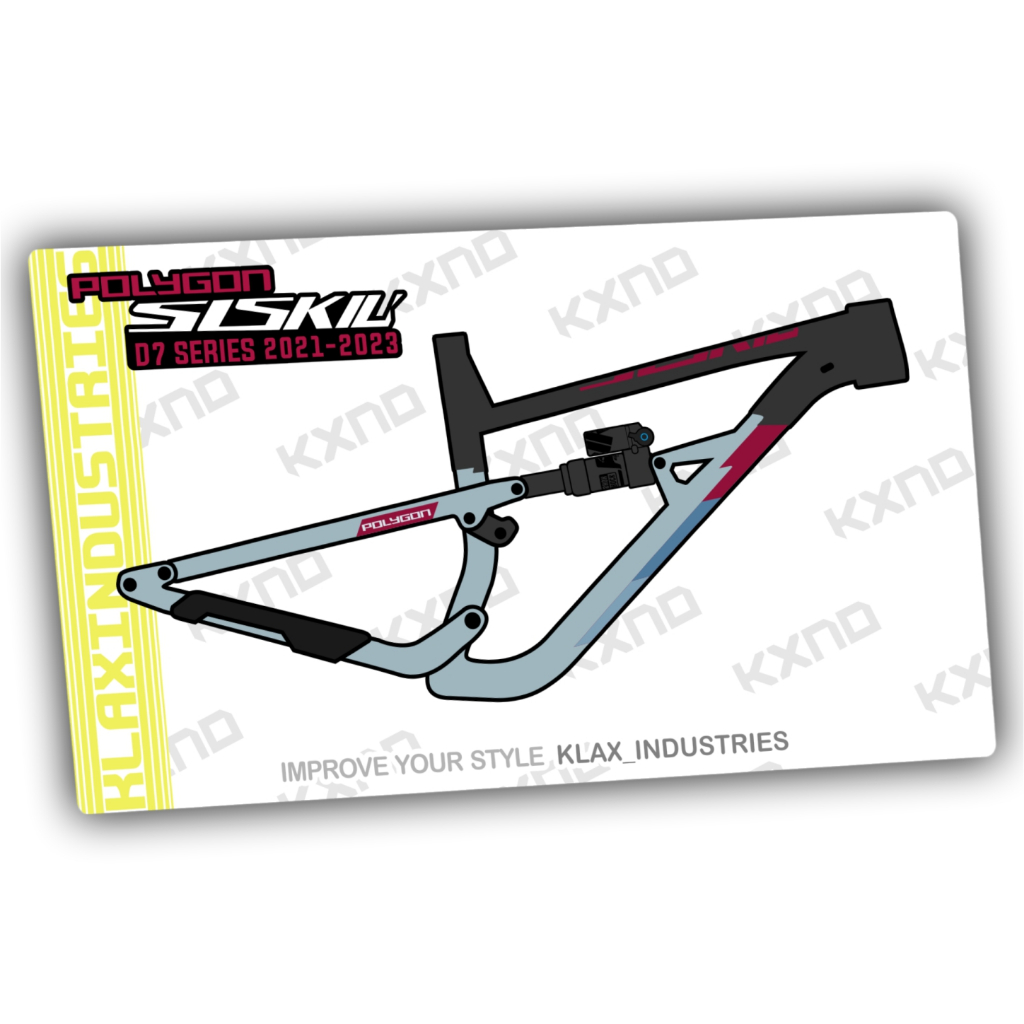 Decal Frame polygon SISKIU D7 2021 2022 2023 KLAX INDUSTRIES Stiker Sepeda