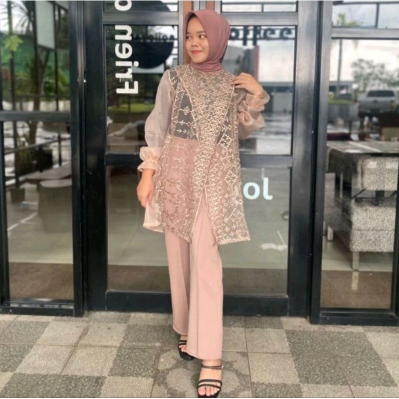 OUTER ORGANZA BORDIR / VEST TUNIK ORGANZA BORDIR