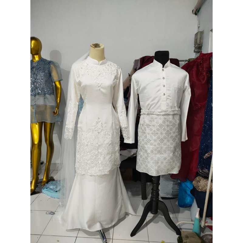 gaun pengantin muslimah Malaysia gaun akad gaun walimah wedding dress muslimah baby blue