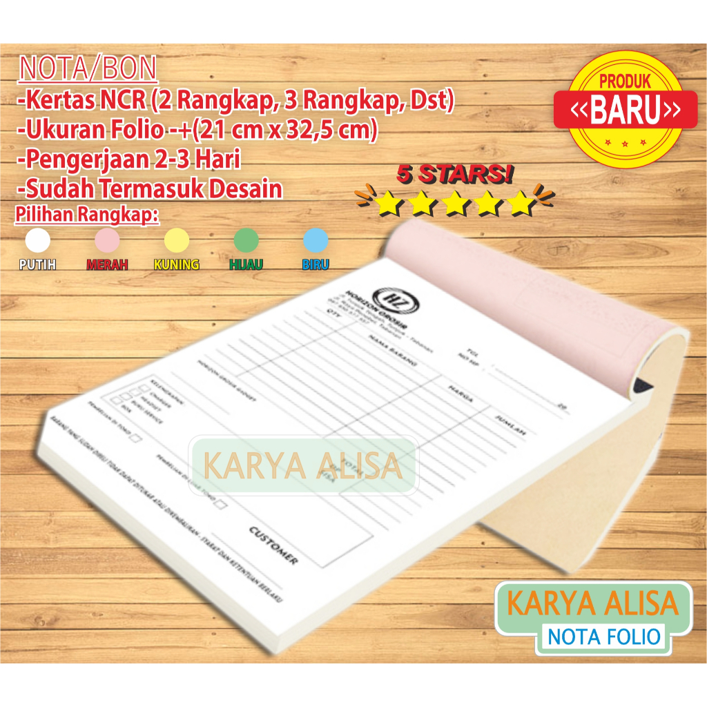 

Nota/Nota Custom/Nota Toko Online/Bon/Faktur/Kwitansi/Cetak Nota/Cetak Bon/Cetak Buku/Nota Resep Dokter/Nota Resep dr./Bon Resep Dokter