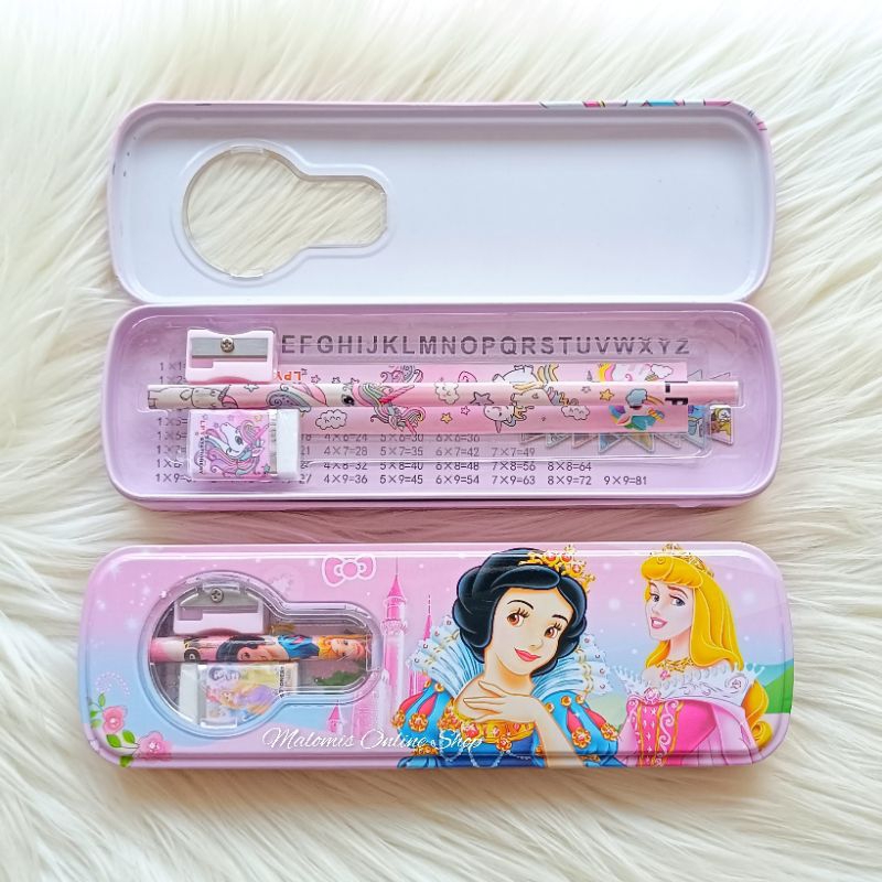 

KOTAK PENSIL KALENG,std 2susun ready stok princess dan unicorn