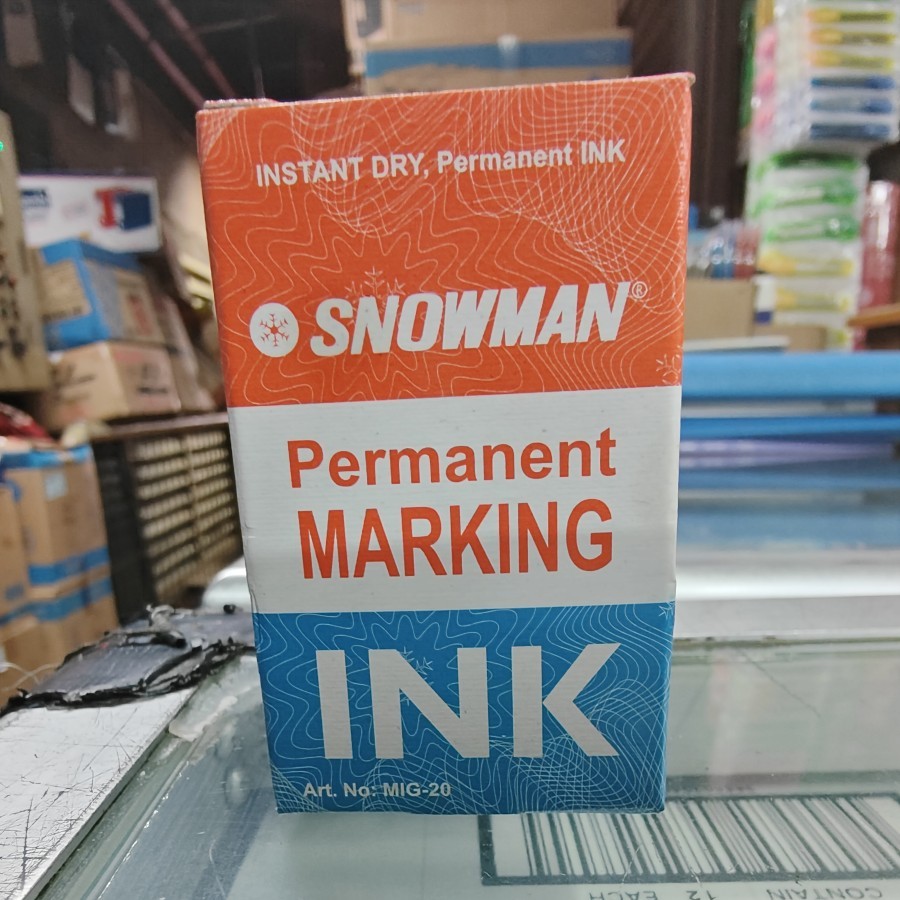 

Refill ink/ Isi Ulang Tinta Permanent Marking MIG 20 Snowman (1 pcs) Rp10.000