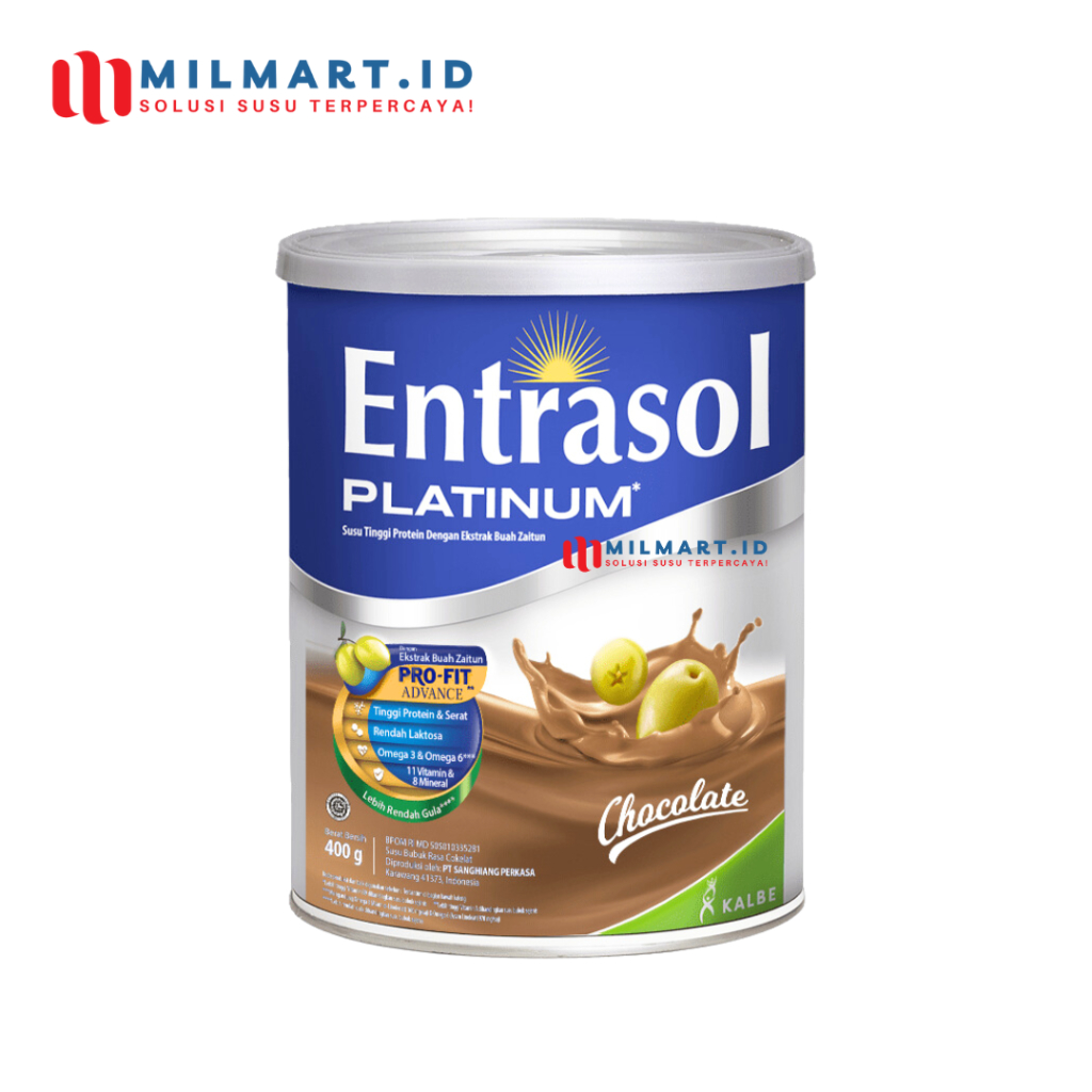 

ENTRASOL PLATINUM COKLAT 400 G SUSU LANSIA NUTRISI LANSIA SUSU DEWASA CHOCOLATE