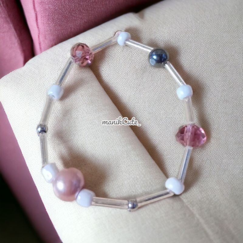 Gelang estetik manik-manik dan batu ukuran anak sampai dewasa ✨