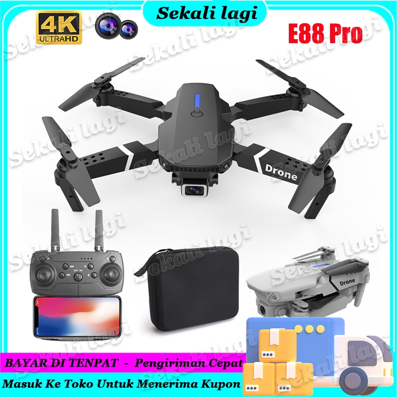 Smart Drone E88 Pro 4K Dual Kamera HD Drone Mini WiFi FPV Kamera Drone Outdoor Indoor Posisi Visual 
