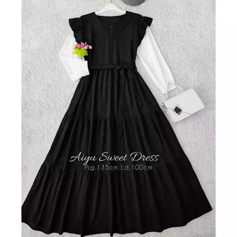 Grosir Fashion | Baju Gamis Wanita | Livy Dress Terbaru Korean Style| Bahan Ity Crepe| Ukuran Jumbo 